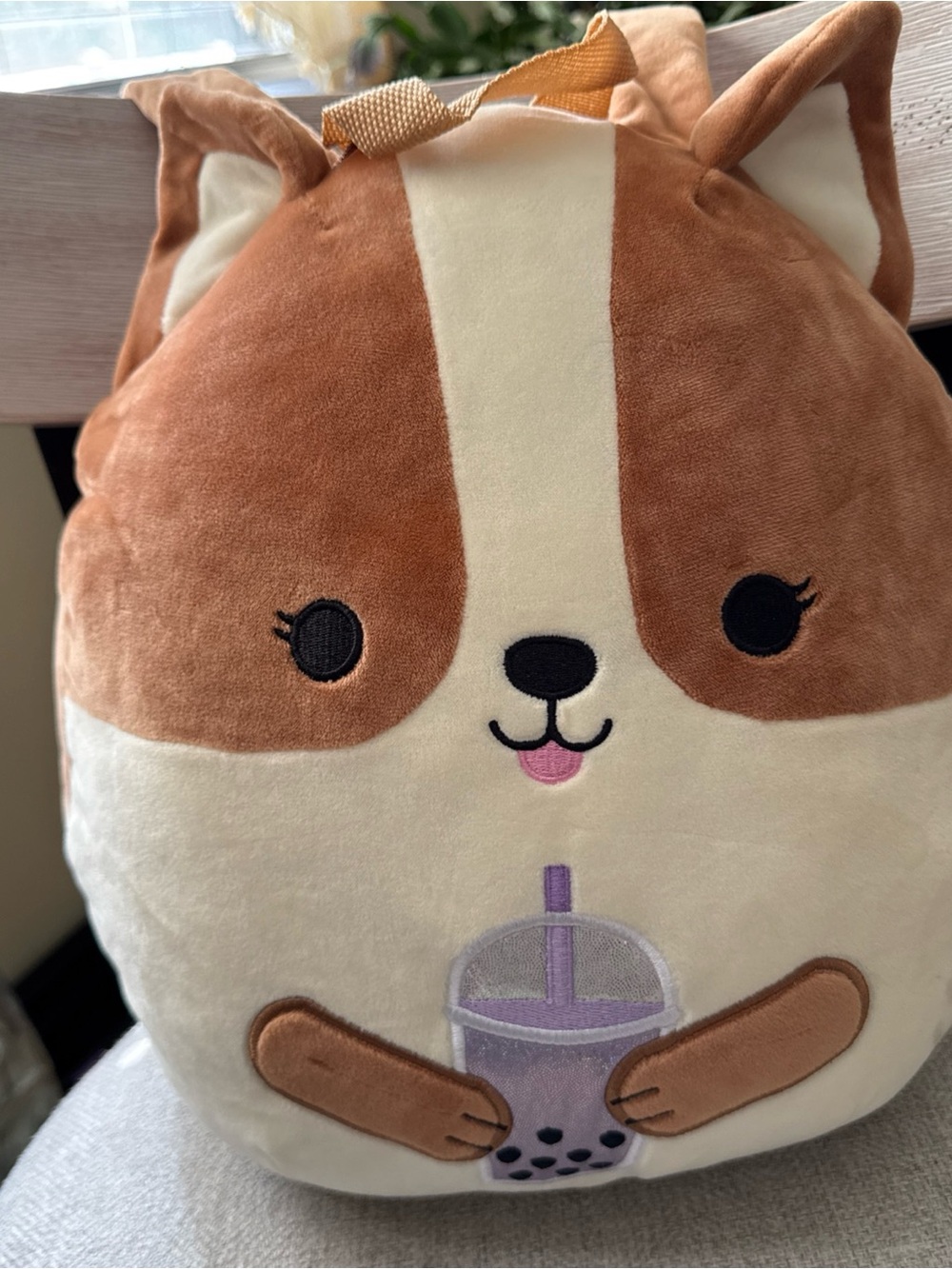 2021 Kellytoy Squishmallow 14" Regina The Corgi Backpack HTF